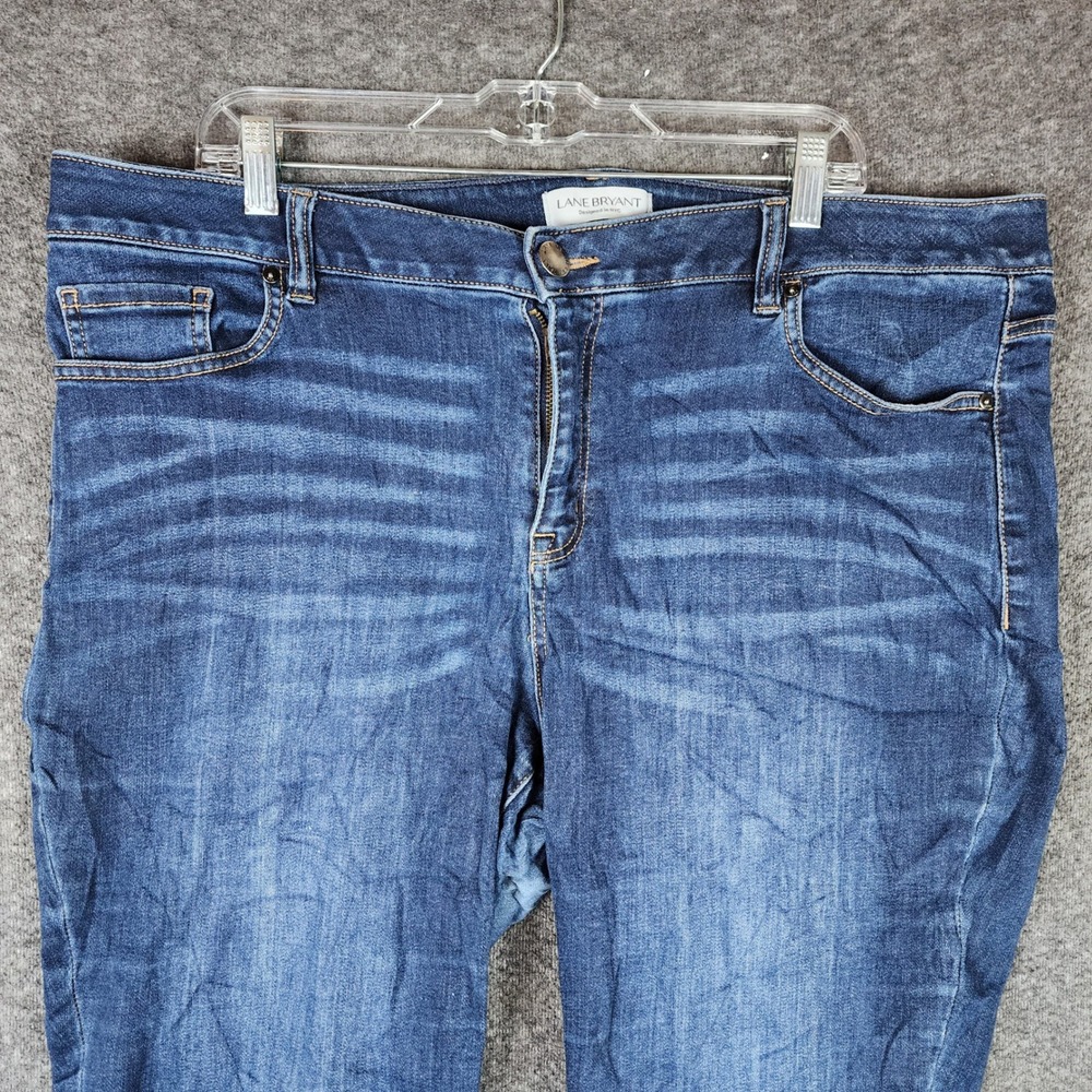 Lane Bryant Pedal Crop Womens 20 Skinny Blue Mid Rise Super Stretch EUC - Picture 3 of 8